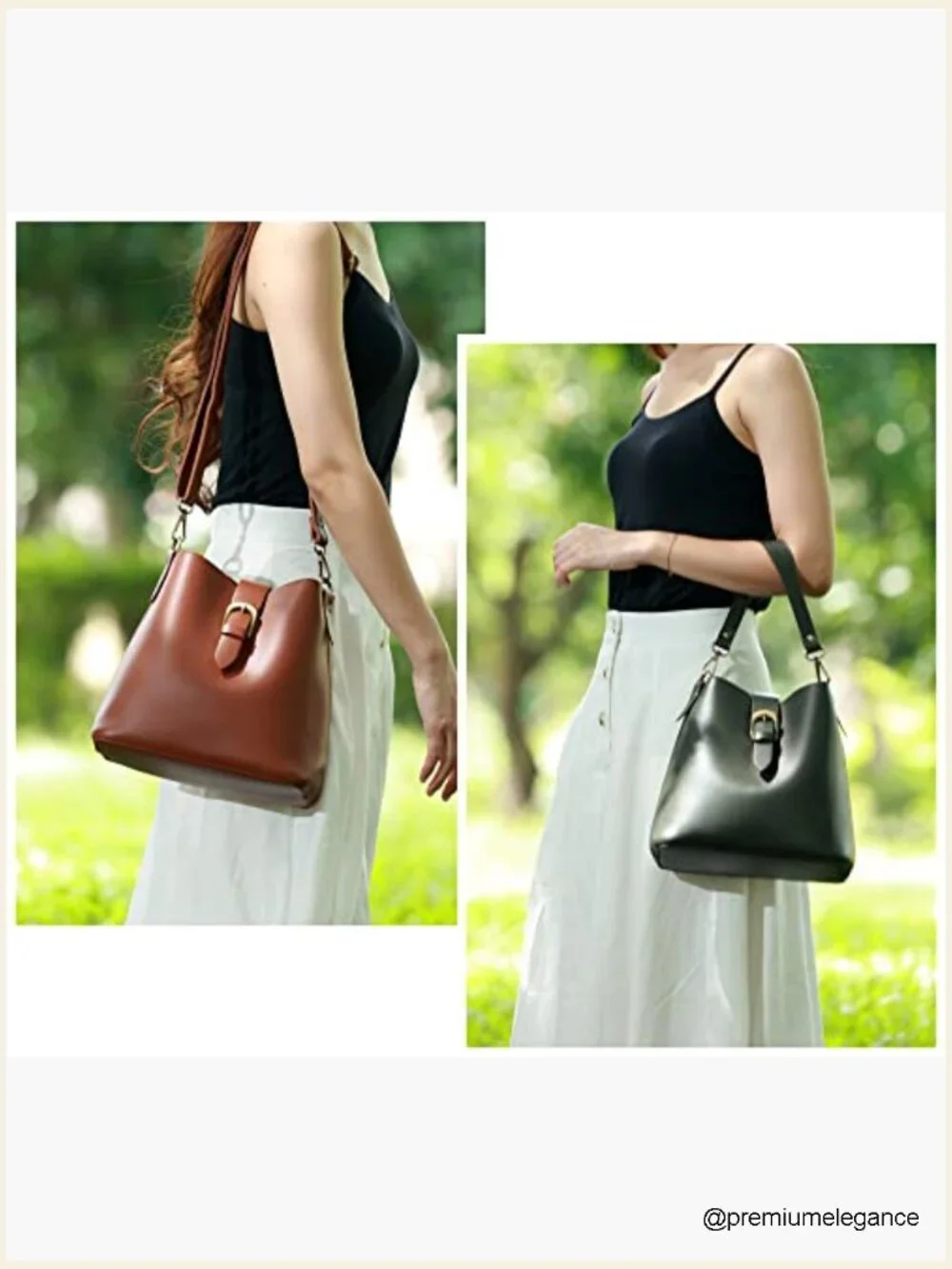 Vintage Faux Leather Hobo Shoulder Handbag with Removable Pouch
